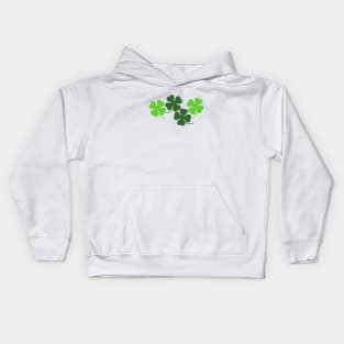 Four Leaf Clover Lucky Shamrocks in White Kids Hoodie